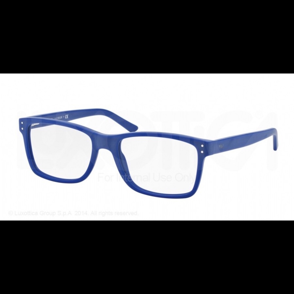 Brand new bright blue mens plastic Ralph Lauren eyeglasses.